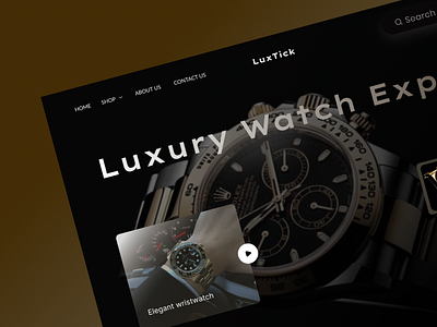 Wristwatch Ecommerce Landing Page clock dark theme ecommerce website elegant watch watch watch landing page watch store watch website