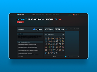 Live Online Tournament Site UI