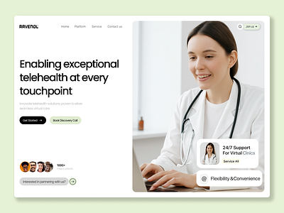 Telehealth Medical Service framer health app healthcare ui healthtech hero section landing page medical service patient portal telehealth telemedicine ui ux virtual care web design webflow website wordpress