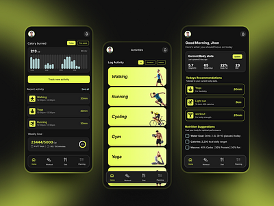 Fitness Tracking App UI
