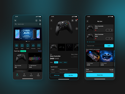 Gaming Accessories E-commerce App UI