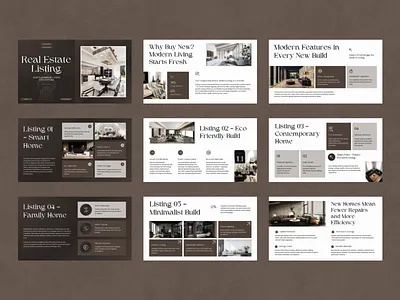 Modern Professional Real Estate Listing Presentation branding business canva design graphic design illustration keynote powerpoint ppt presentation professional real estate marketing ui