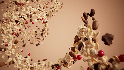 Granola Swirl 3d animation branding cgi design foreal illustration