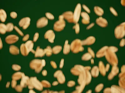 Oat flakes pop 3d animation branding cgi design foreal illustration