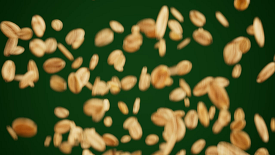 Oat flakes pop 3d animation branding cgi design foreal illustration