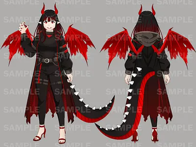 Devil Sophia final form 👹 Platform: VRChat / PC Quest 3d anime blender cartoon design devil sophia open for commission red wings rig stallion studio limited vrchat