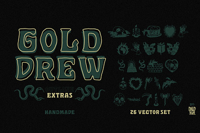 Golddrew Fonts display font golddrew fonts handmade font handwritten logo type outline font poster design poster font typeface typeface font typewriter typography logo vintage font