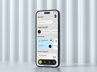 Job Search Mobile app best app design employment job job finder job finder mobile app job mobile app job search job search mobile app list job mobile app modern app ui recruitment app ui