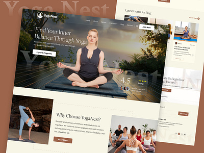 YogaNest – Wellness Homepage Design animation app design branding designer homepage landing page product designer ui ux web design