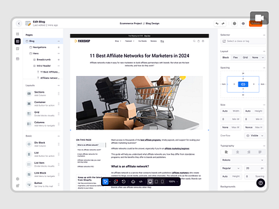 Ecomiq: Create a Blog Page Using the Ecommerce Site Builder animation crm dashboard ecommerce market place online shop online store order management product design product listing saas saas design site builder ui ux web app web builder web design