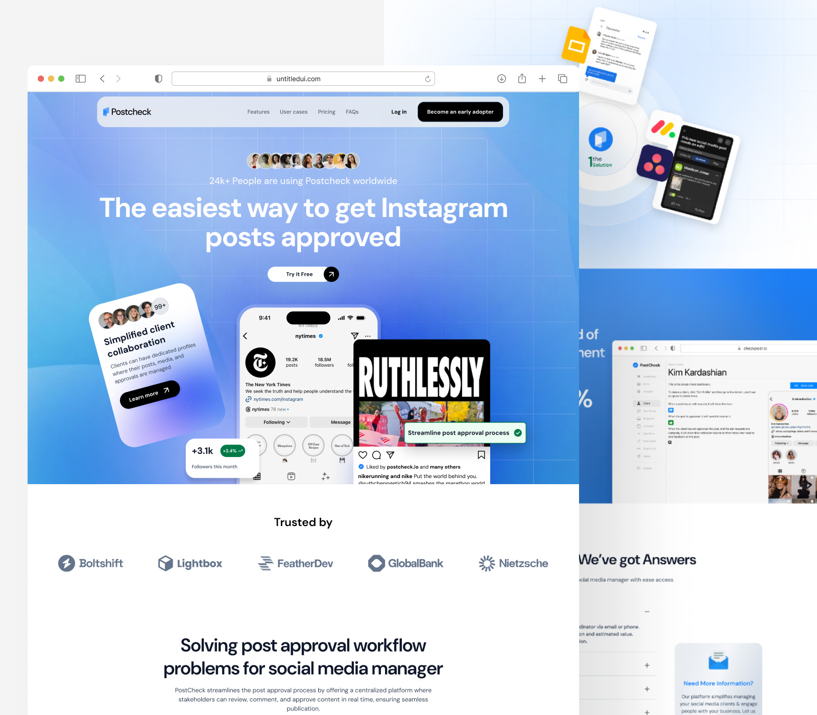 Postcheck Landing Page Redesign figma graphic design instagram landing page landing page design modern redesign ui design uiux uxui website website design