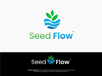 Wave and Leaf Logo Design eco friendly logo design eco logo eco wave logo fresh nature logo green water logo health logo leaf wave logo minimal leaf logo minimal leaf wave minimal wave logo nature harmony icon nature water logo organic wave icon sustainable brand logo water and leaf logo