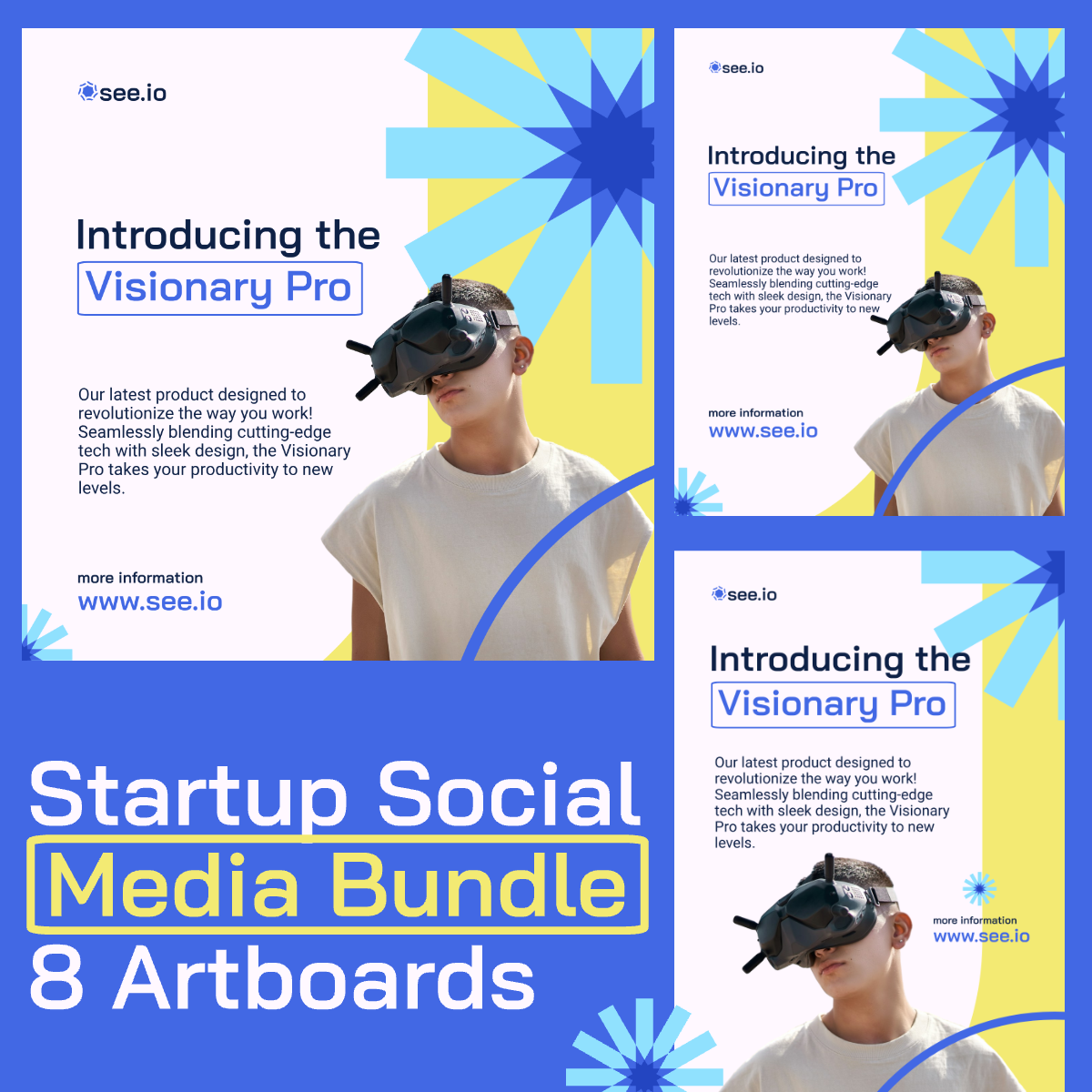 Startup Social Media Bundle – Visionary Pro Launch Designs content design