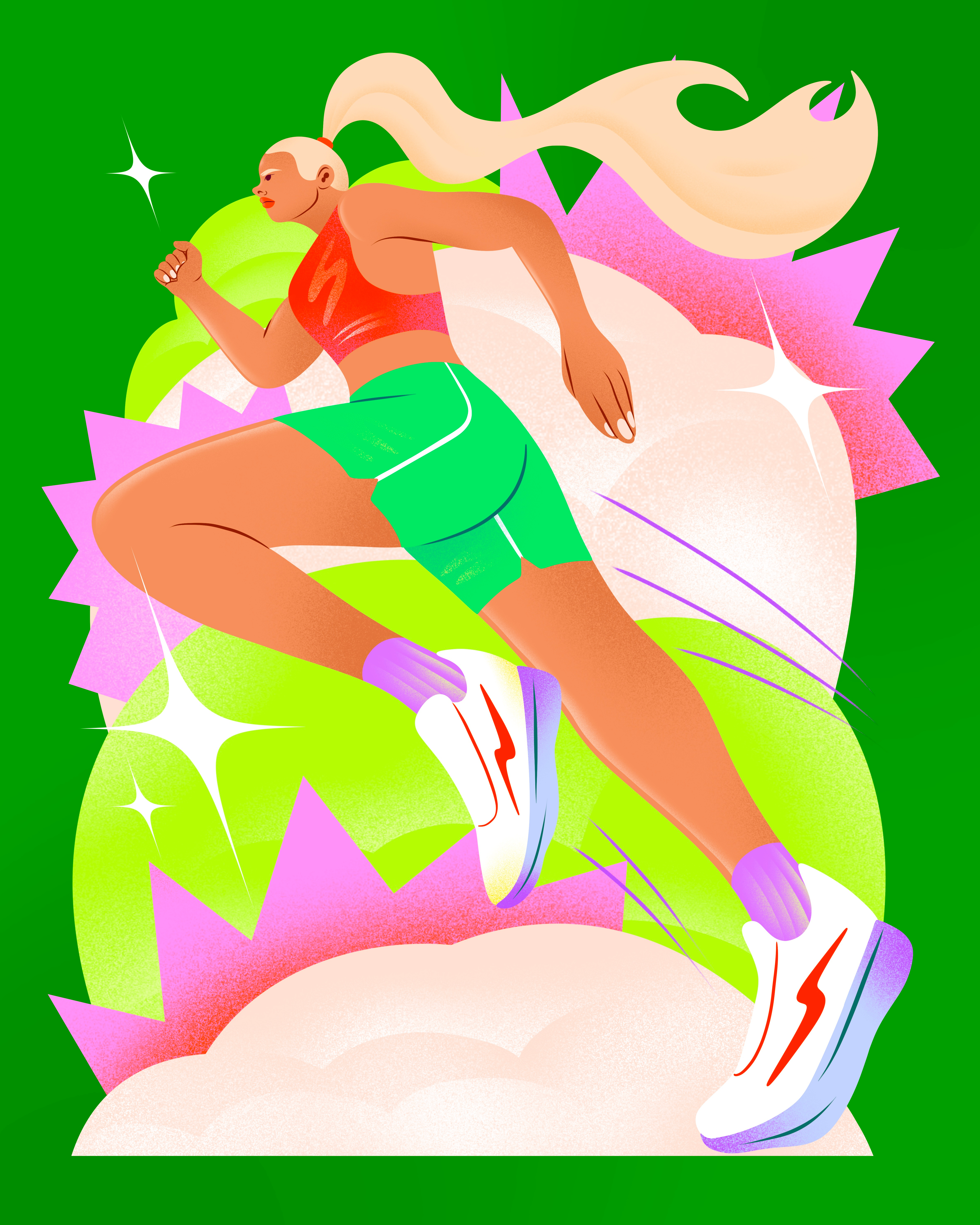 Runner gradient illustration illustrator melbourne illustrator runner running sport sport illustration sprinting texture