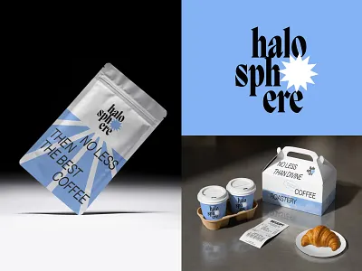 Visual Identity & Packaging for Coffee Shop and Roastery ☕⚡ blue and white brand agency brand and identity brand identity brand identity design branding branding design coffee coffee branding coffee logo coffee packaging illustration logotype packaging visual identity