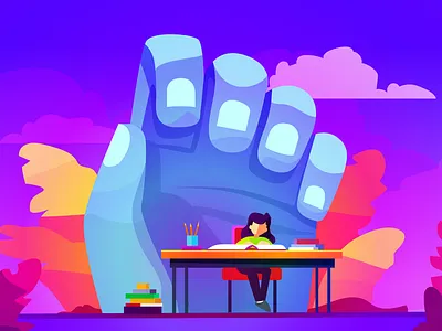 Overwhelmed by Life and Pressure art burnout creative block flat illustration illustration mental health planing productivity student studies study pressure ui elements vector web woman working