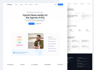 Clean AI landing page UI design - Grenys ai product clean clean ui landing page minimal ui modern ui product design ui ui design uiux user experience user interface ux ux design