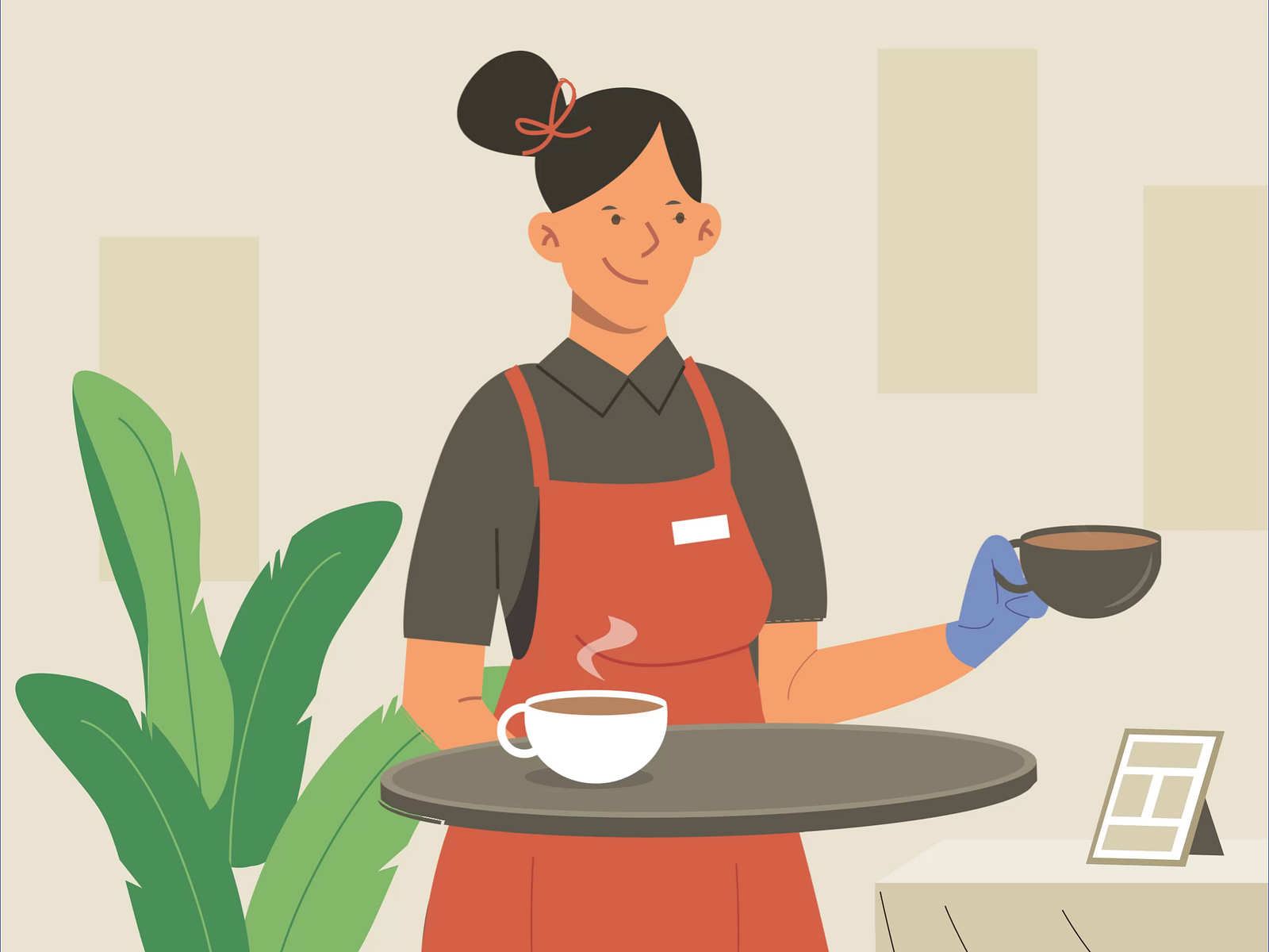 Girl (Waitress) 2d Animation by Rupesh Gohel on Dribbble