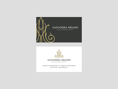 Alexandra Melano Business Card a am brand branding businesscard corporateidentity hair identity logo logotype m makeup monogram visualidentity