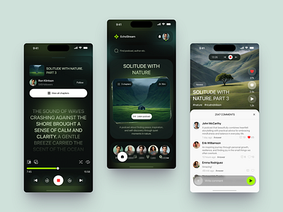 Mobile design for Entertainment, Podcast, Media application design interface ios app design ui uiux ux