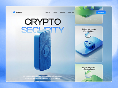 Glovault - Crypto Website bitcoin blockchain blockchain landing page blockchain website creative website crypto crypto landing page crypto website landing page modern website tech website technology website ui ux web design web design agency