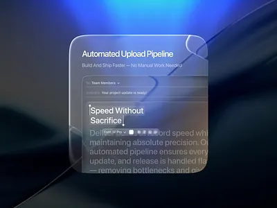 Automated Upload Pipeline — Speed Without Sacrifice bento card bento collection bento design bento section bento section design card card bento card design design figma figma design glass design graphic design saas saas design ui uidesign uiux ux uxui