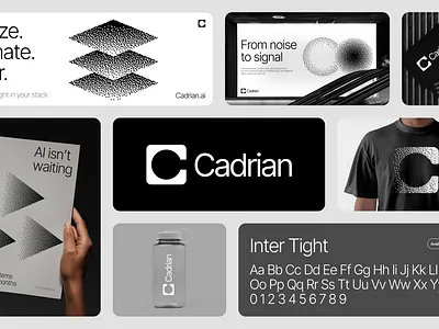 AI Company Branding ad ai black and white brand branding dither inter logo minimal modern saas social ui