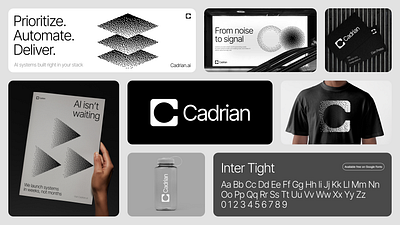 AI Company Branding ad ai black and white brand branding dither inter logo minimal modern saas social ui