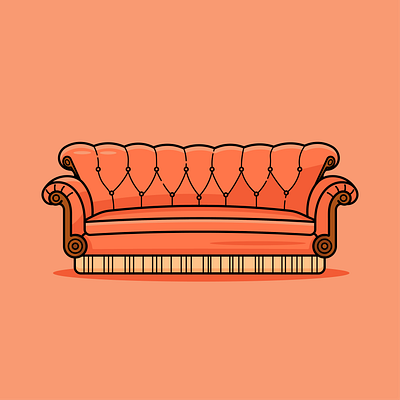 Friends couch art artist artwork branding comfort couch famous friends graphic design icon illustration logo memories nostalgia sofa tv show ui