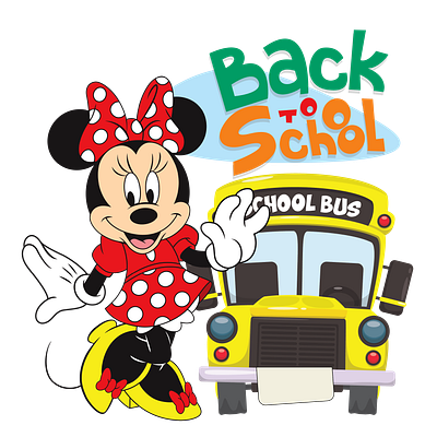 back to school with minnie mouse back to school design digital painting graphic design illustration photoshop print design separation color