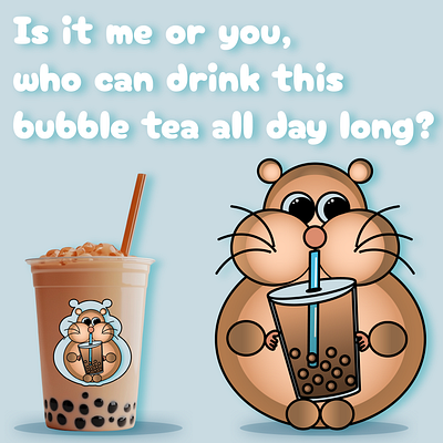 Bubble tea shop's mascot graphic design