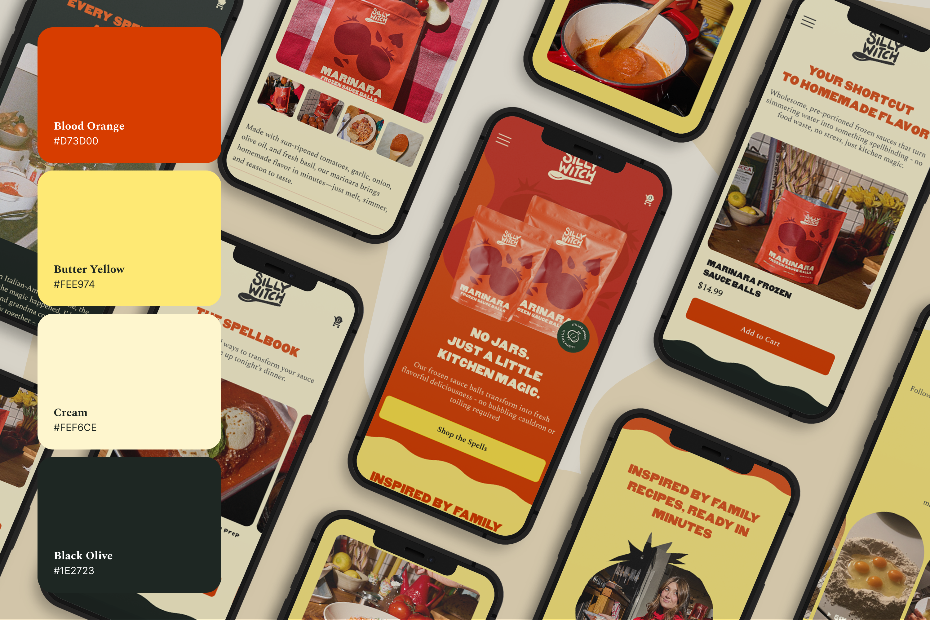 SillyWitch - Mobile Website - Customer Journey - Landing Page color palette e commerce mobile ui mobile website ui visual identity