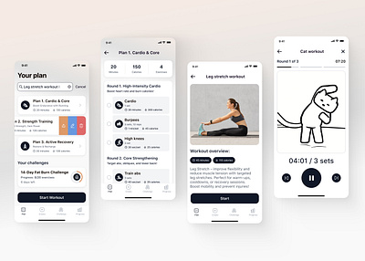 Fitness mobile app | UI/UX android app fitness app fitness tech health tech healthcare app ios app medical app mobile app design uiux