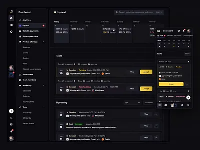 Dashboard / Up next calendar dashboard metafy schedule up next