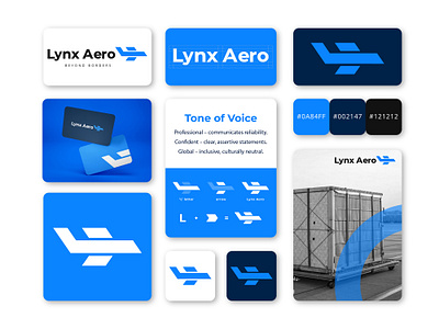 logo branding for cargo air transport company 'Lynx Aero' app branding design graphic design illustration logo typography ui ux vector