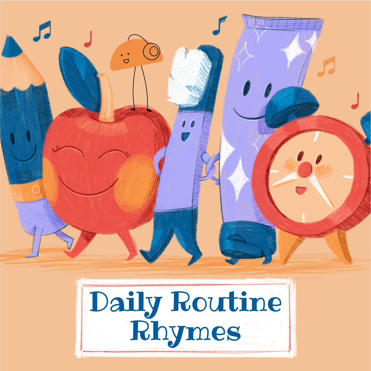 Children music collection cover illustration book cartoon charachter children cover crayon cute draw friends illustration illustrator kid kid friendly music procreate