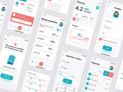 🩸 BloodCondition – Intuitive Health Monitoring App app design app template blood bloos test clean ui dashboard design data visualisation figma design health app healthcare app interface medical app medtech minimal design mobile app product design tracking app ui concept uiux user experience