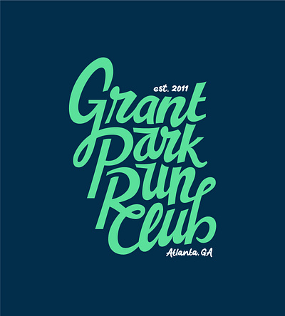 Grant Park Run Club logo adobe branding clean freehand fresco grant park run club graphic design handmade illustrator lettering logo logotype script typography