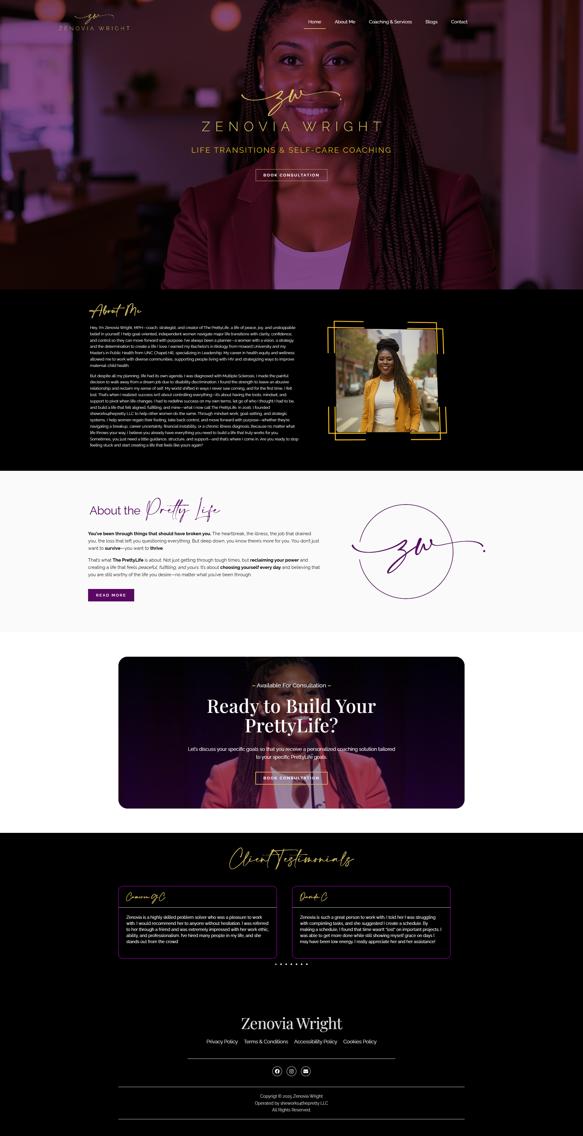 Zenovia wright. advertisment branding logo ui ux vector website design