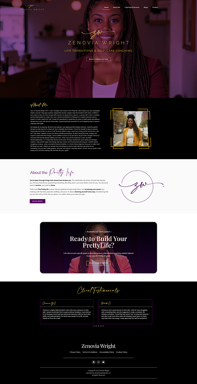 Zenovia wright. advertisment branding logo ui ux vector website design
