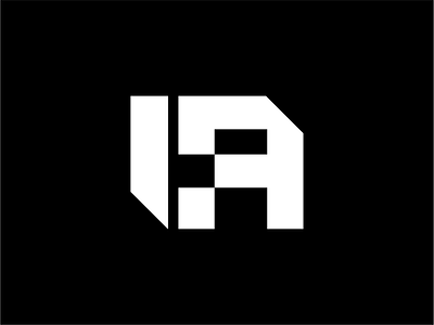 The essence of 'IA'. Bold lines and minimalist boxes branding concept design geometric graphic design ia logo logo logotype modern monogram negativespace