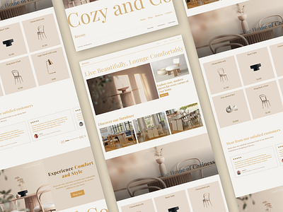 Recozy - Minimalist Furniture Landing Page concept daily ui dailyuichallenge landingpagedesign minimaldesign productdesign real estate space uidesign webdesign