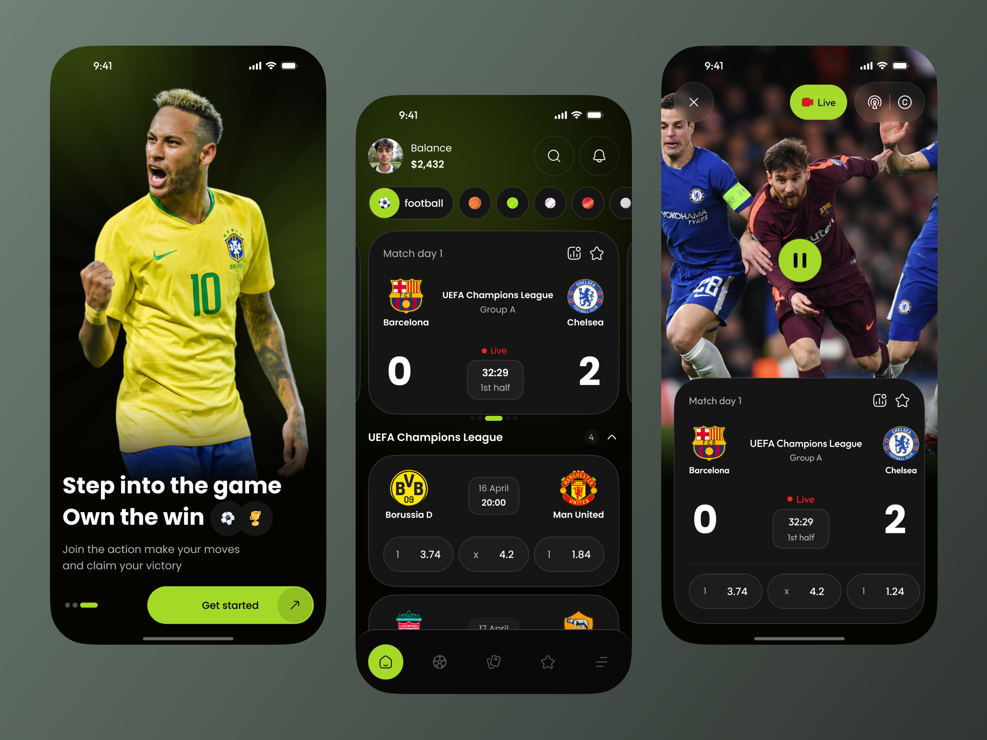 Example of Live Sports Streaming App