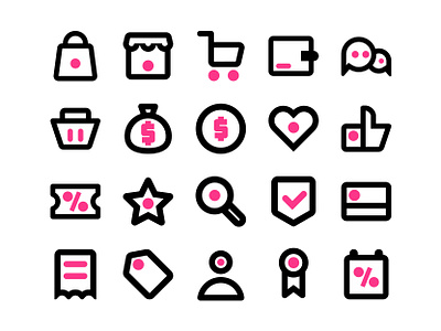 E-commerce Duotone Outline Icons commerce currency ecomerce icon marketplace ui