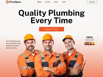 Plumbpro Plumbing and Home Services Website branding construction business contractor graphic design home repair site house constructions local service website logo plumber plumber service plumber website plumbing plumbing landing page renovation techwitpro ui uiux design web design website design