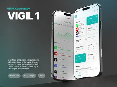 Vigil(Protect your child) UI/UX Case Study case study geo fencing interaction location mobile app monitoring product design protect child ui user flow ux ux process web application website design