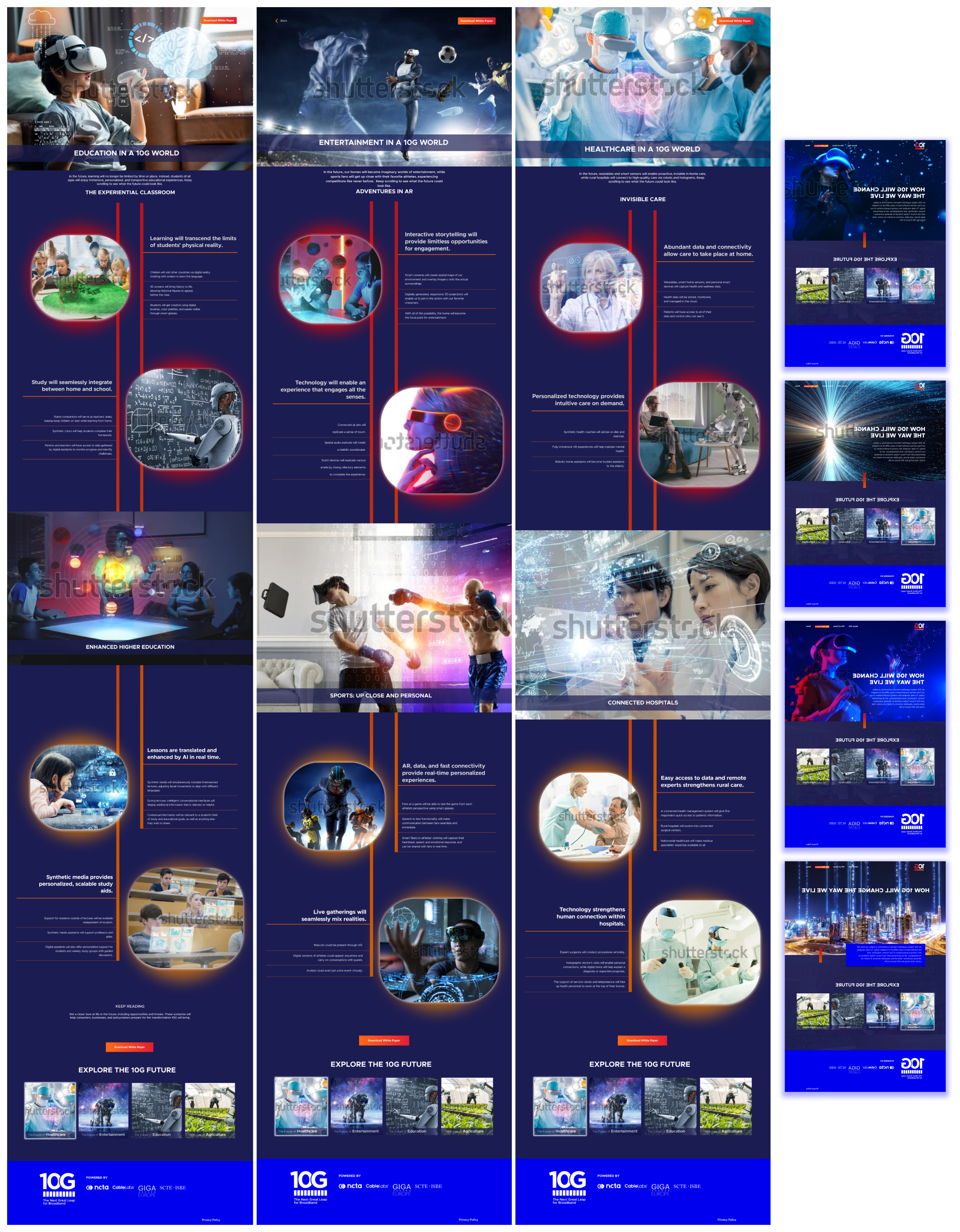 Web design for 10G, NCTA branding ui ux visual