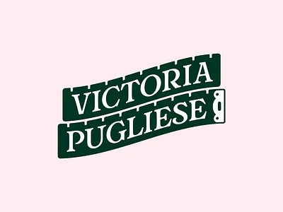 Logo design for Victoria Pugliese brand branding fashion green logo petrol tape