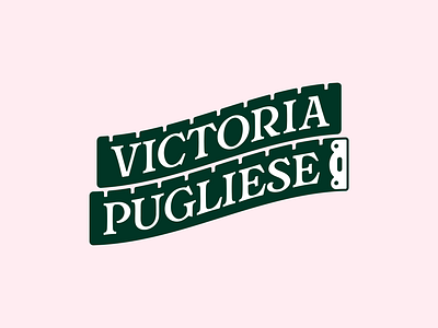 Logo design for Victoria Pugliese brand branding fashion green logo petrol tape