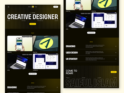 Personal Portfolio Landing Page UI Design branding design landing page ui modern design personal portdolio personal portfolio ui design portfolio portfolio ui stunning ui design ui ui design uiux uiux design visual design website ui